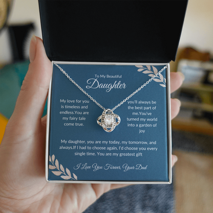 Daughter Birthday Gift | To My Daughter Love Knot Necklace
