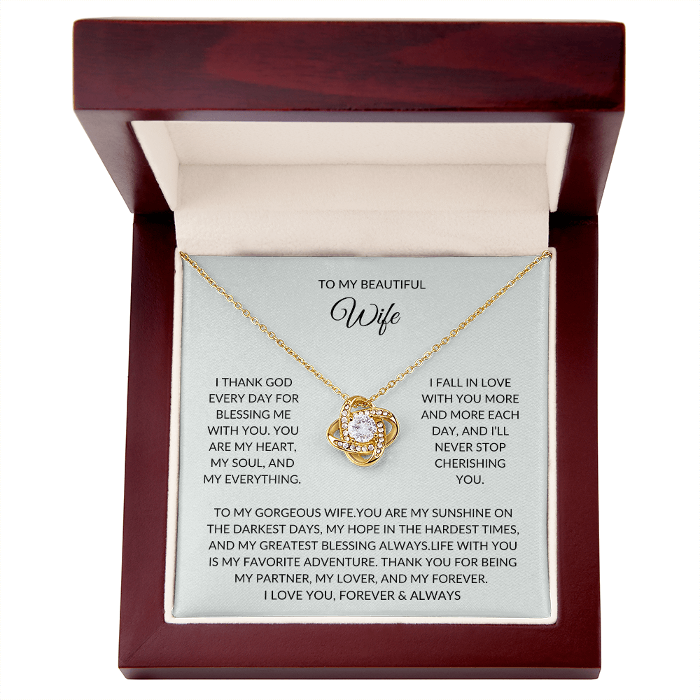 To My Beautiful Wife – Forever Love Necklace – A Gift She'll Never Forget
