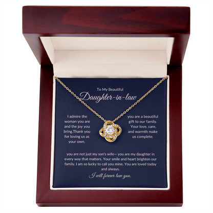 To My Daughter-in-Law Necklace – Elegant Jewelry Gift with Love Message