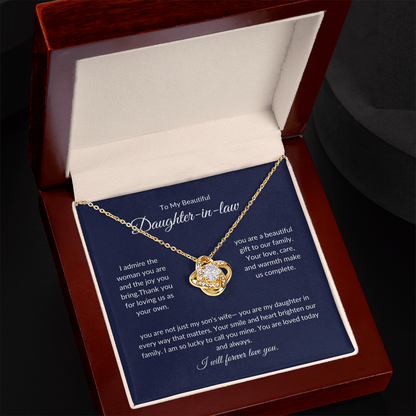 To My Daughter-in-Law Necklace – Elegant Jewelry Gift with Love Message