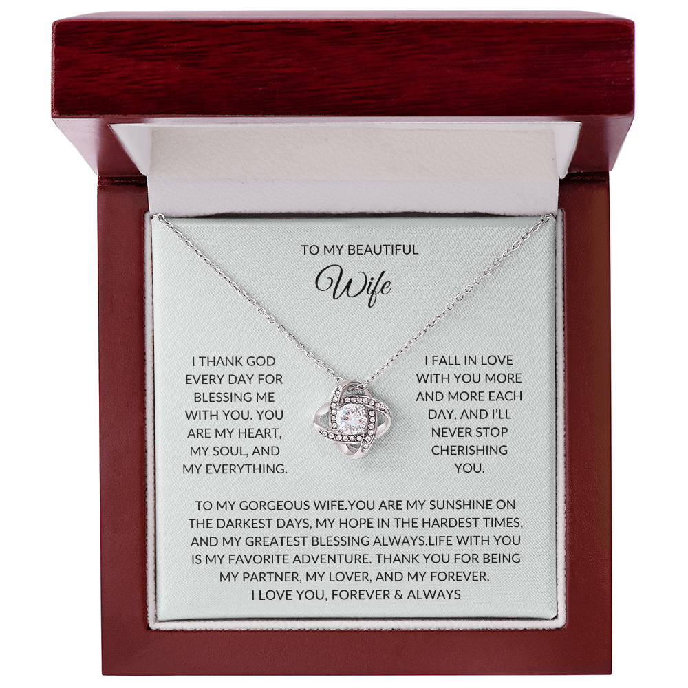 To My Beautiful Wife – Forever Love Necklace – A Gift She'll Never Forget