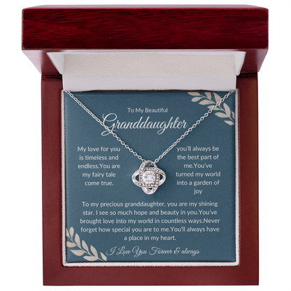 To My Granddaughter – Elegant Pendant Necklace with Love Note