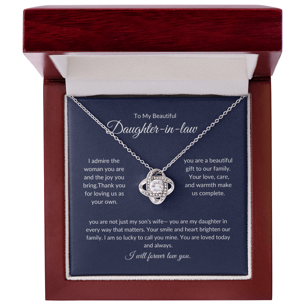 To My Daughter-in-Law Necklace – Elegant Jewelry Gift with Love Message