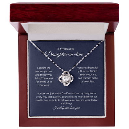 To My Daughter-in-Law Necklace – Elegant Jewelry Gift with Love Message