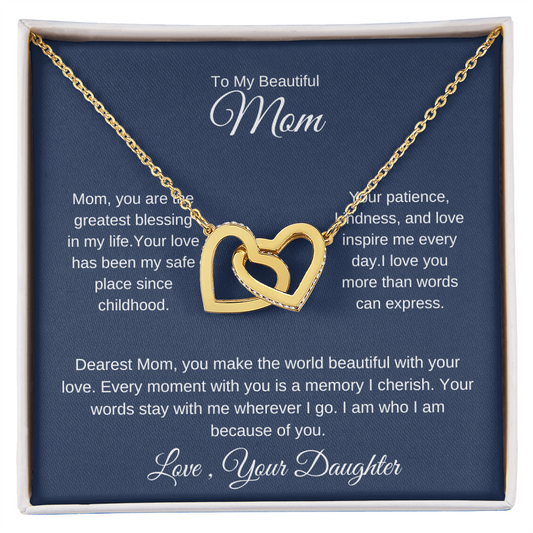 Mom Jewelry Gift – Elegant Heart Pendant That Says “I Love You”