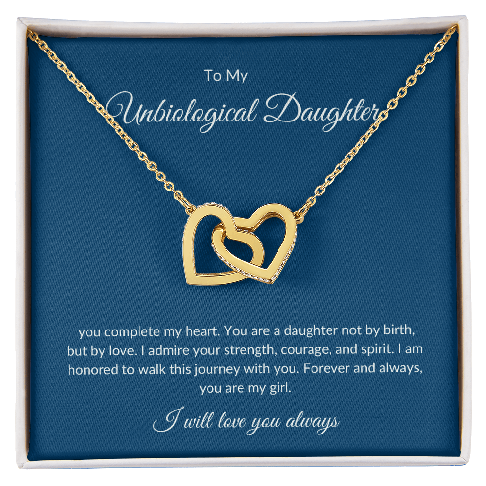 Bonus Daughter Gift – Heart Pendant Necklace with Loving Message Card