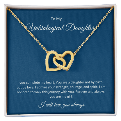 Bonus Daughter Gift – Heart Pendant Necklace with Loving Message Card