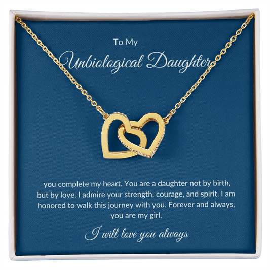 Bonus Daughter Gift – Heart Pendant Necklace with Loving Message Card
