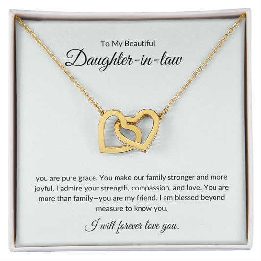 To My Daughter-in-Law - Heart Pendant with Elegant Gift Box