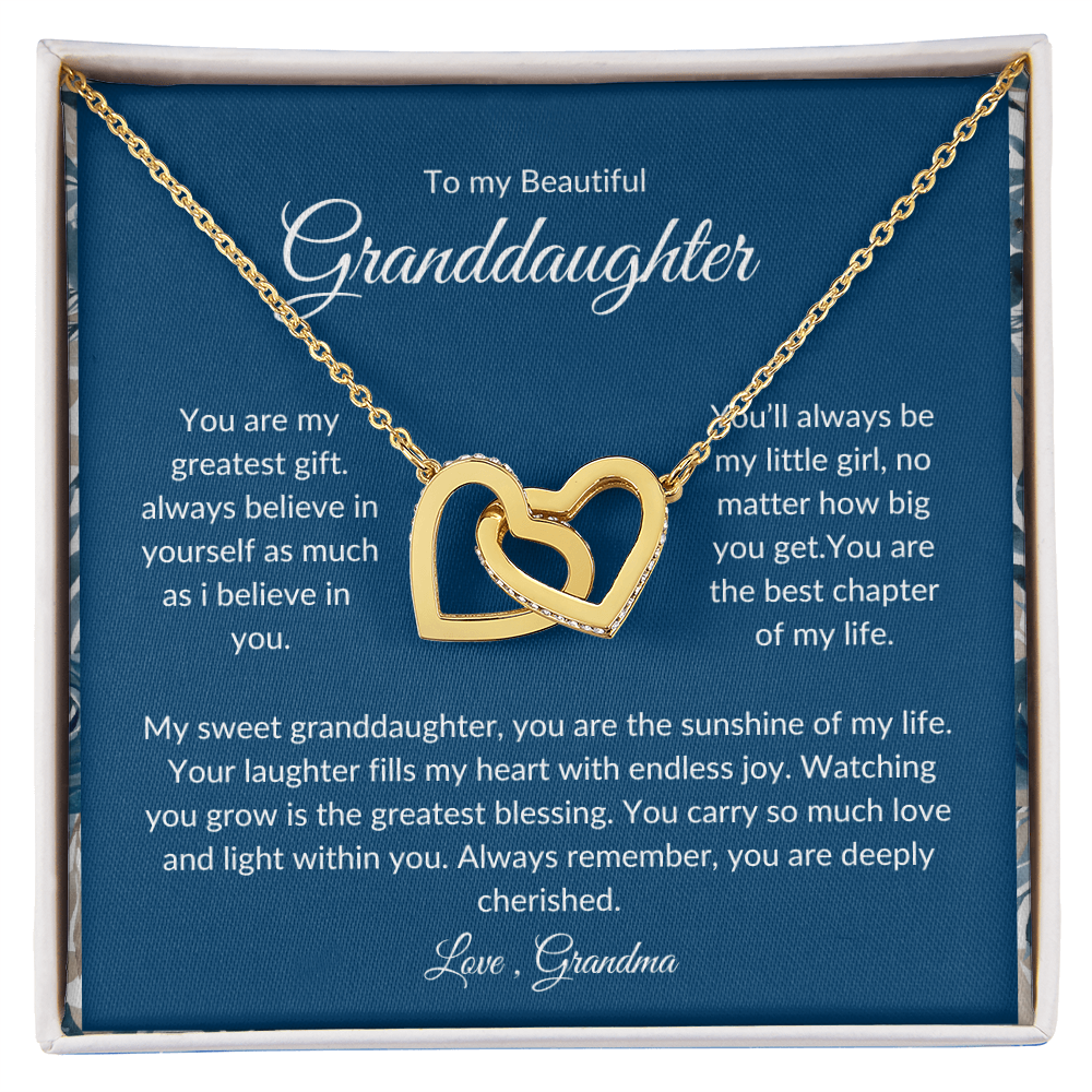 To My Granddaughter – Romantic Heart Pendant with Love Card
