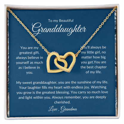 To My Granddaughter – Romantic Heart Pendant with Love Card