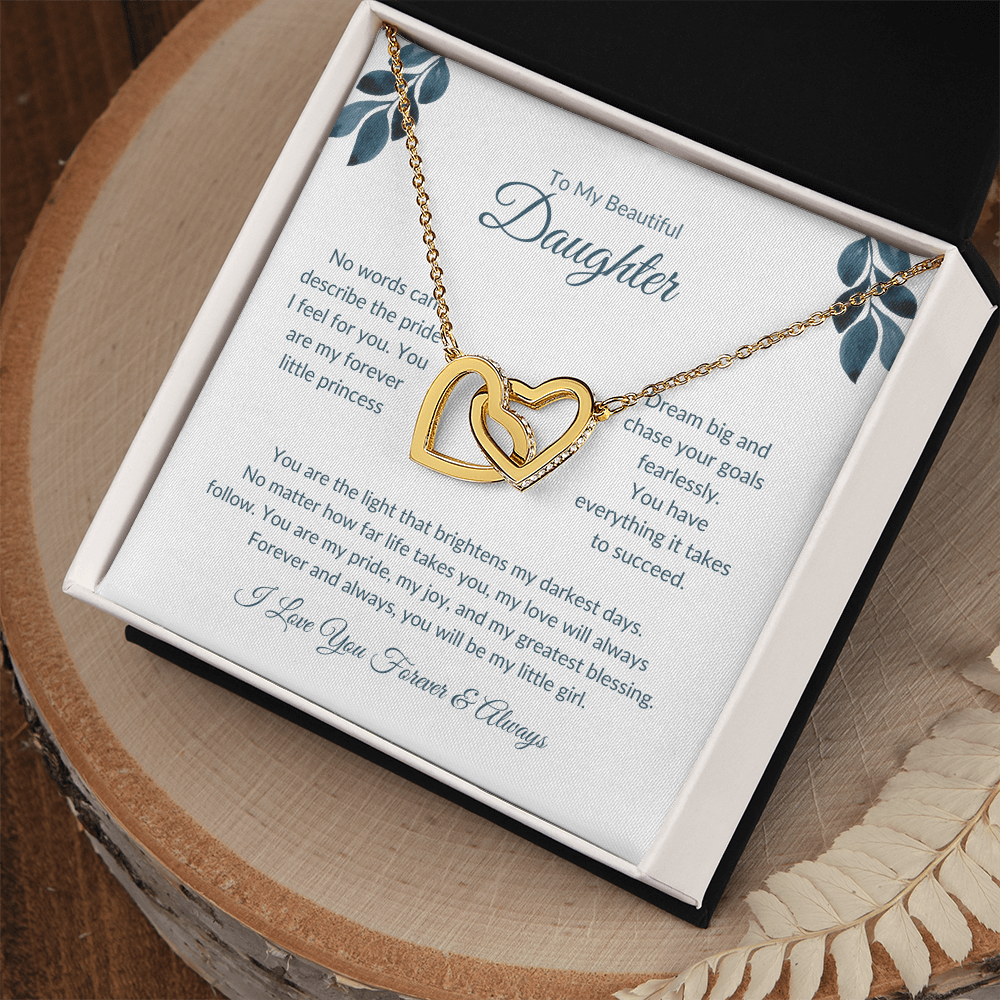 To My Daughter | Double Heart Necklace | Symbol of Endless Love