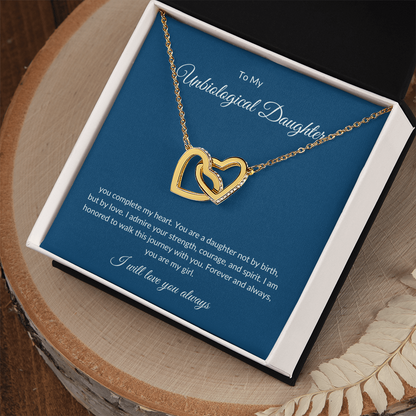 Bonus Daughter Gift – Heart Pendant Necklace with Loving Message Card