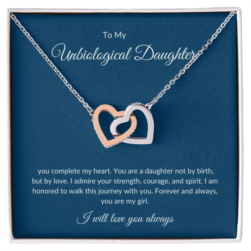 Bonus Daughter Gift – Heart Pendant Necklace with Loving Message Card