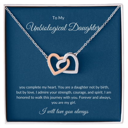 Bonus Daughter Gift – Heart Pendant Necklace with Loving Message Card