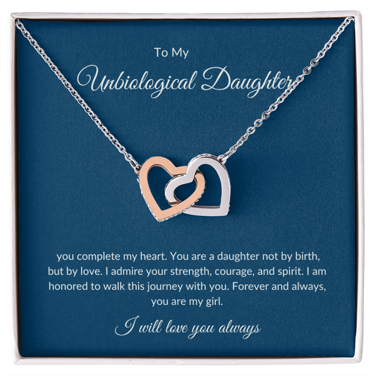 Bonus Daughter Gift – Heart Pendant Necklace with Loving Message Card