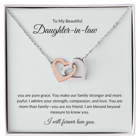 To My Daughter-in-Law - Heart Pendant with Elegant Gift Box