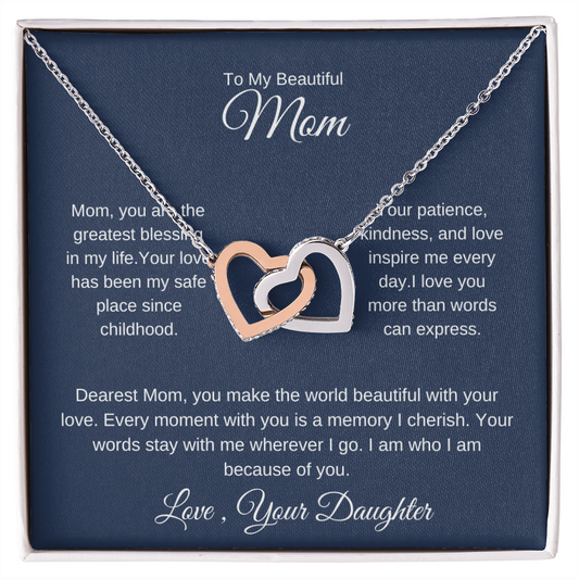 Mom Jewelry Gift – Elegant Heart Pendant That Says “I Love You”