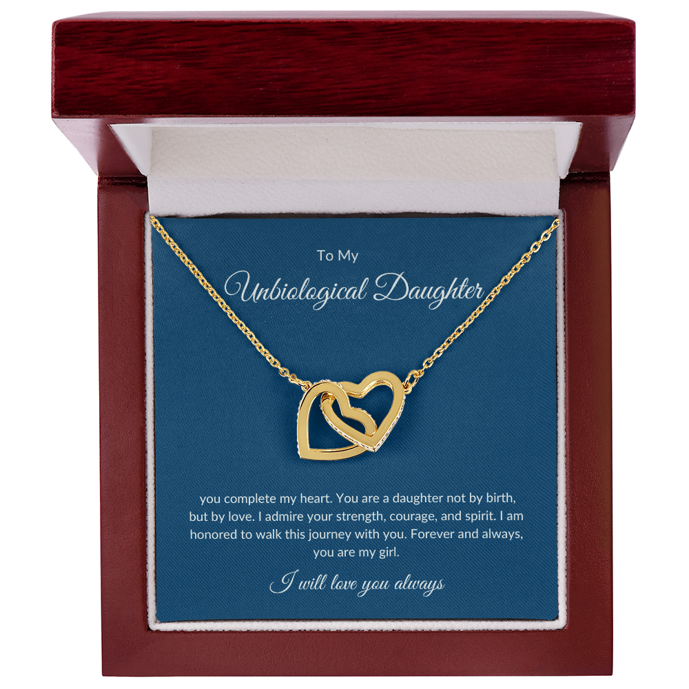 Bonus Daughter Gift – Heart Pendant Necklace with Loving Message Card
