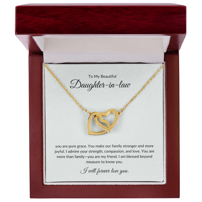 To My Daughter-in-Law - Heart Pendant with Elegant Gift Box