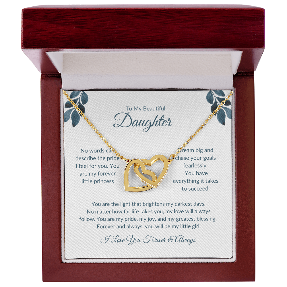 To My Daughter | Double Heart Necklace | Symbol of Endless Love