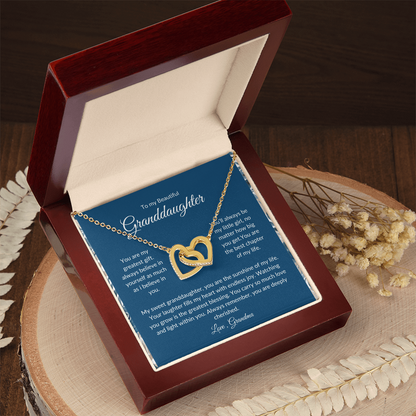 To My Granddaughter – Romantic Heart Pendant with Love Card
