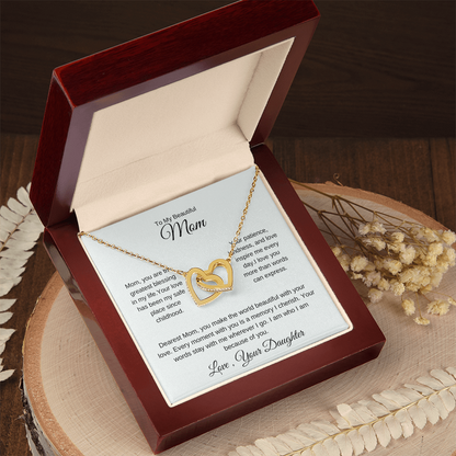 To My Mom – Elegant Love Pendant Necklace with Gratitude Card