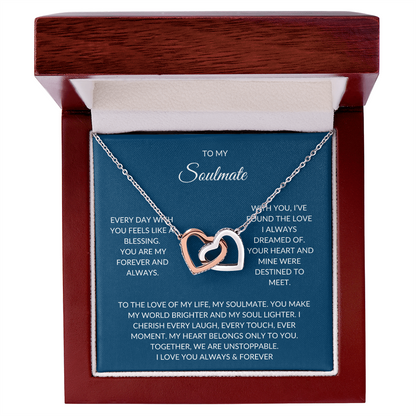 To My Soulmate – Eternal Bond Necklace with Romantic Message