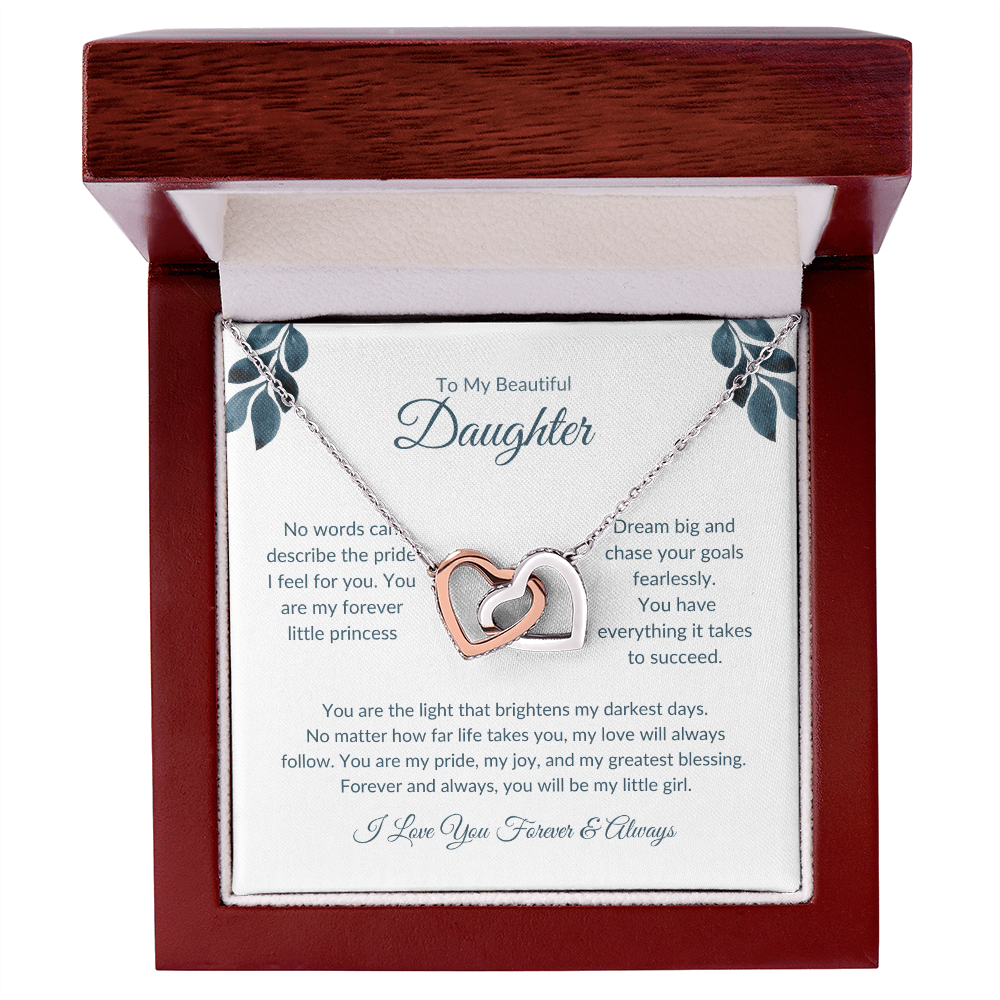 To My Daughter | Double Heart Necklace | Symbol of Endless Love