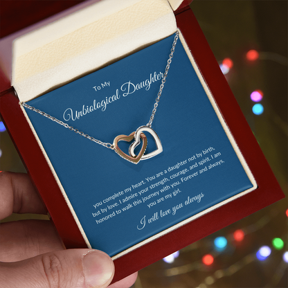 Bonus Daughter Gift – Heart Pendant Necklace with Loving Message Card