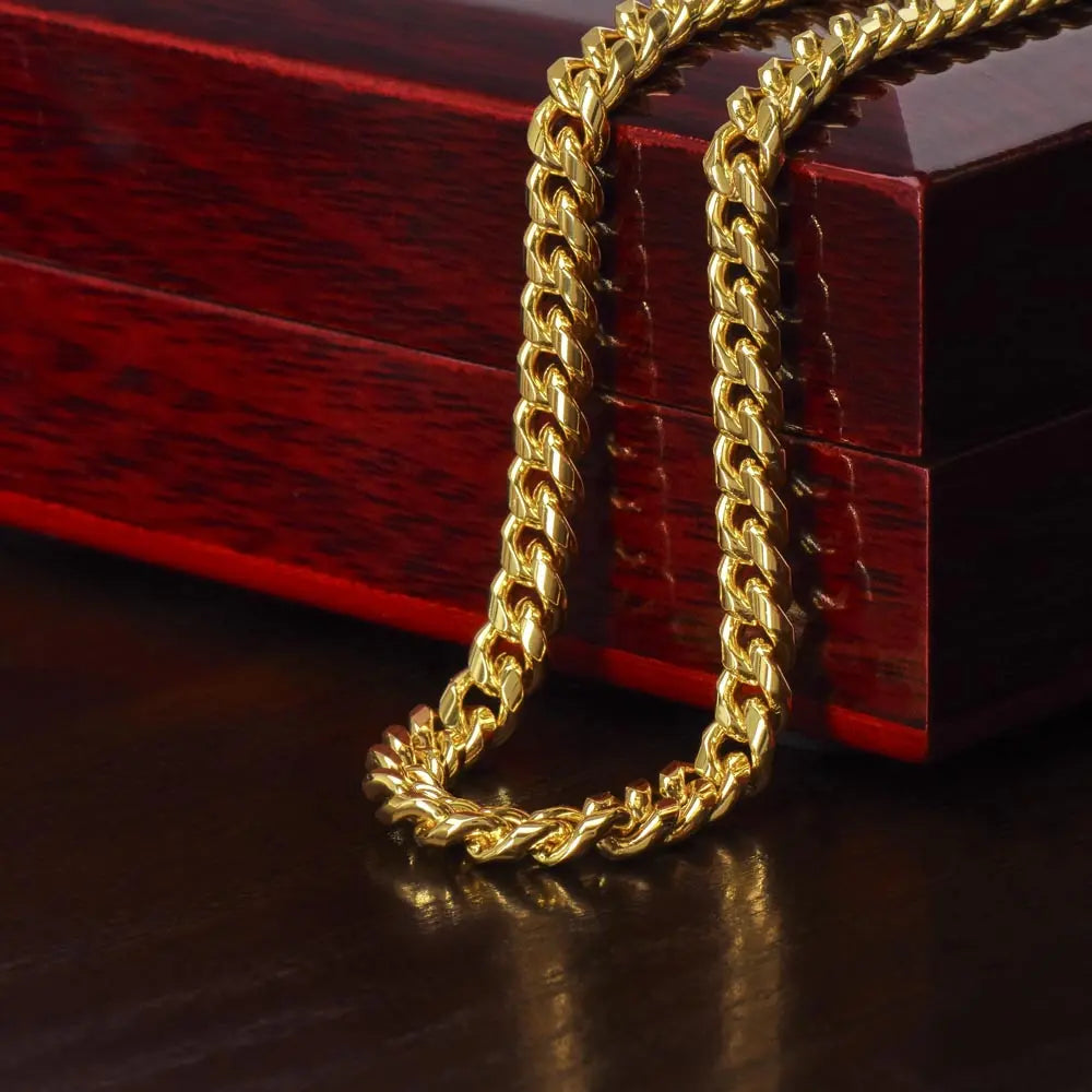 Cuban Link Chain Necklace 14K Gold finish Personalized Gift for Son prime Collection Hub