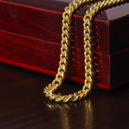 Cuban Link Chain Necklace 14K Gold finish Personalized Gift for Son prime Collection Hub