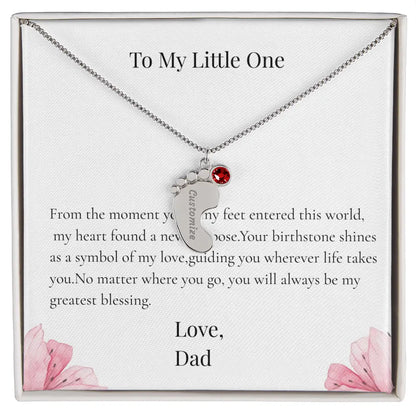 Personalized Baby Feet Birthstone Necklace Custom Name Keepsake Gift for Dad Father Newborn prime Collection Hub