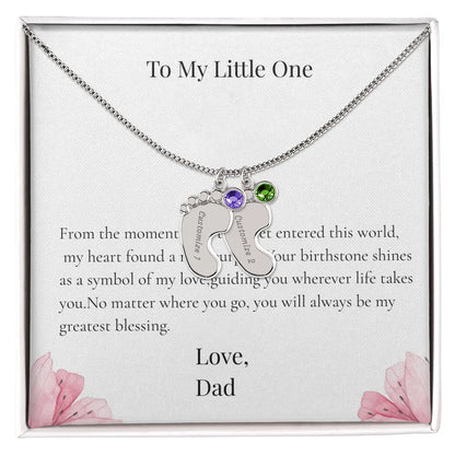 Personalized Baby Feet Birthstone Necklace Custom Name Keepsake Gift for Dad Father Newborn prime Collection Hub