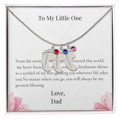 Personalized Baby Feet Birthstone Necklace Custom Name Keepsake Gift for Dad Father Newborn prime Collection Hub