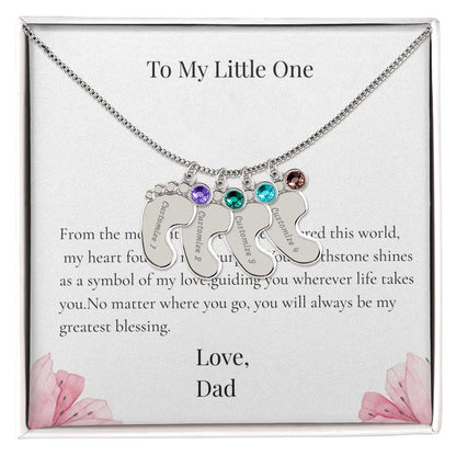 Personalized Baby Feet Birthstone Necklace Custom Name Keepsake Gift for Dad Father Newborn prime Collection Hub