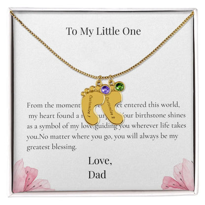 Personalized Baby Feet Birthstone Necklace Custom Name Keepsake Gift for Dad Father Newborn prime Collection Hub