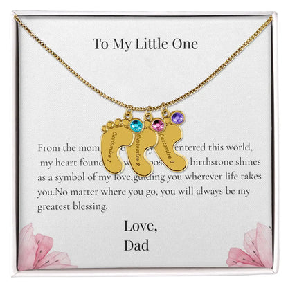 Personalized Baby Feet Birthstone Necklace Custom Name Keepsake Gift for Dad Father Newborn prime Collection Hub