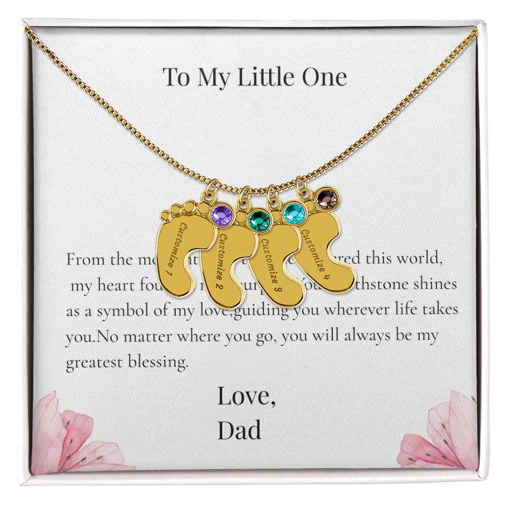 Personalized Baby Feet Birthstone Necklace Custom Name Keepsake Gift for Dad Father Newborn prime Collection Hub