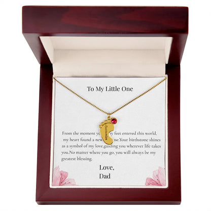 Personalized Baby Feet Birthstone Necklace Custom Name Keepsake Gift for Dad Father Newborn prime Collection Hub