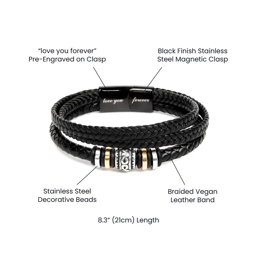 To My Son Bracelet Love You Forever | Men's Bracelet Meaningful Gift from Dad - Prime Collection Hub