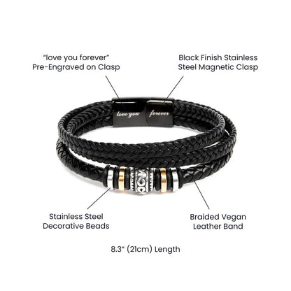 To My Son Bracelet Love You Forever | Men's Bracelet Meaningful Gift from Dad - Prime Collection Hub