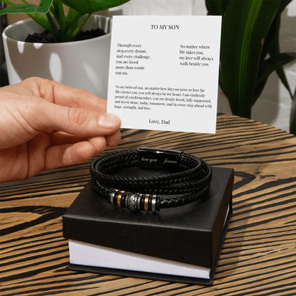 To My Son Bracelet Love You Forever | Men's Bracelet Meaningful Gift from Dad - Prime Collection Hub
