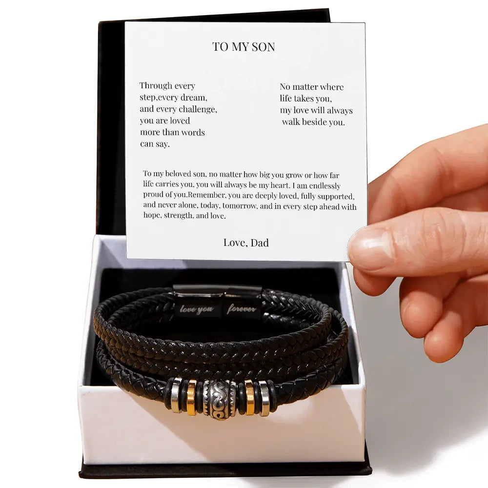 To My Son Bracelet Love You Forever | Men's Bracelet Meaningful Gift from Dad - Prime Collection Hub