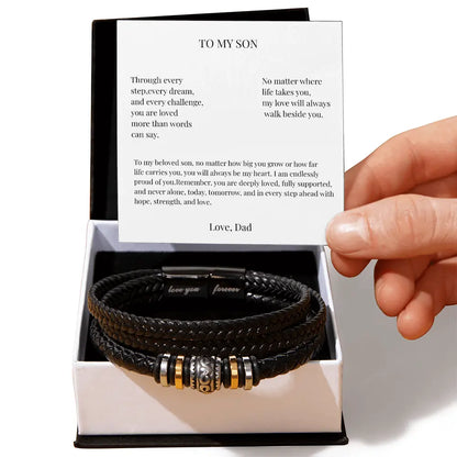 To My Son Bracelet Love You Forever | Men's Bracelet Meaningful Gift from Dad - Prime Collection Hub