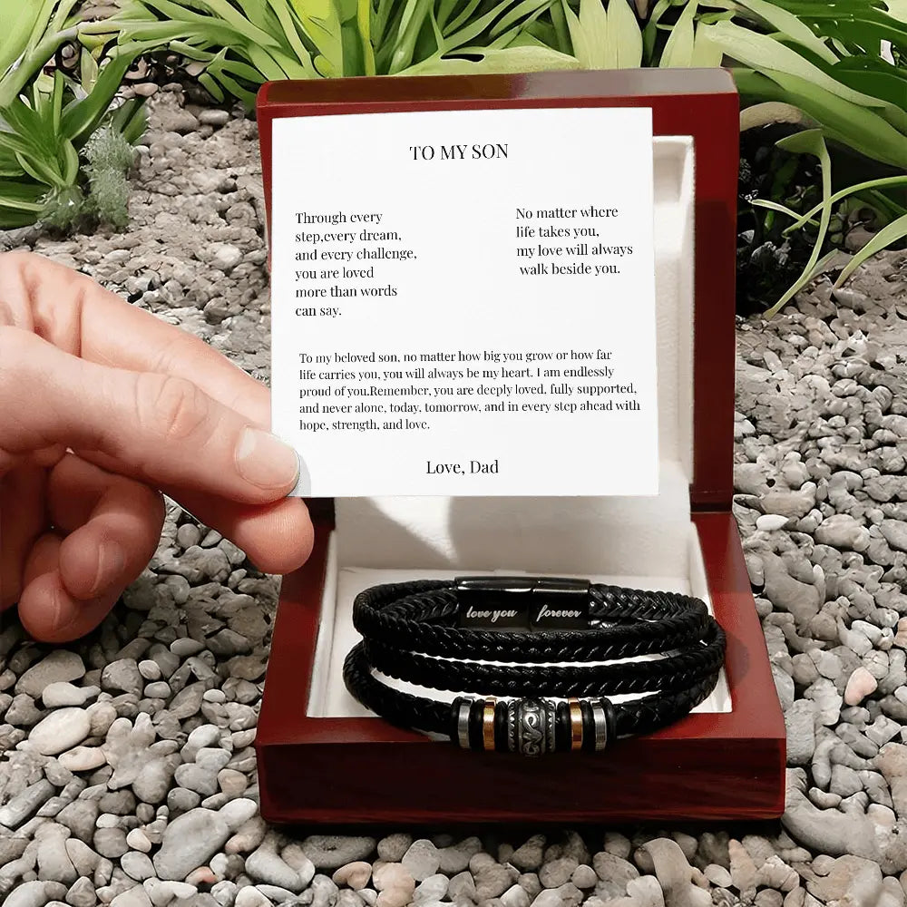 To My Son Bracelet Love You Forever | Men's Bracelet Meaningful Gift from Dad - Prime Collection Hub