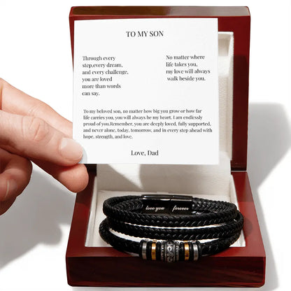 To My Son Bracelet Love You Forever | Men's Bracelet Meaningful Gift from Dad - Prime Collection Hub