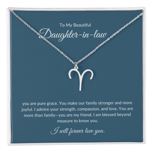 To My Beautiful Daughter-in-law , Zodiac Symbol Necklace