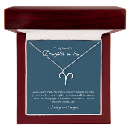 To My Beautiful Daughter-in-law , Zodiac Symbol Necklace
