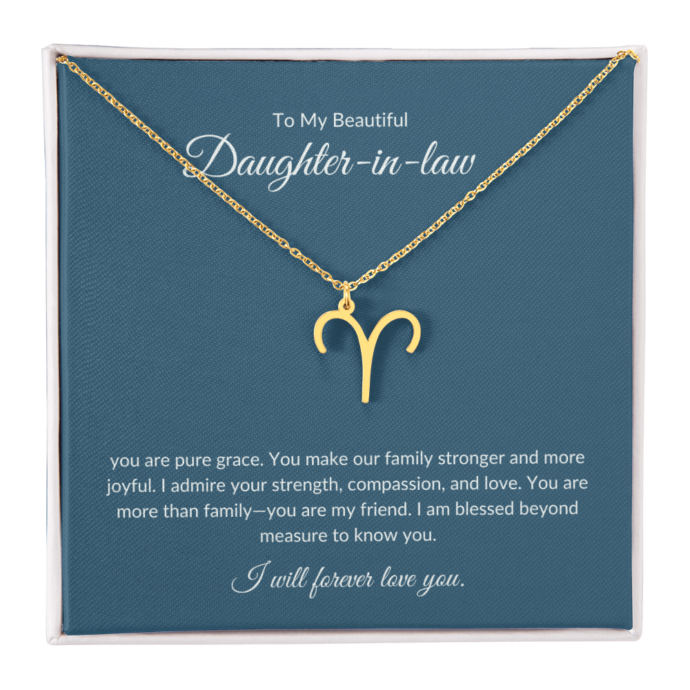 To My Beautiful Daughter-in-law , Zodiac Symbol Necklace